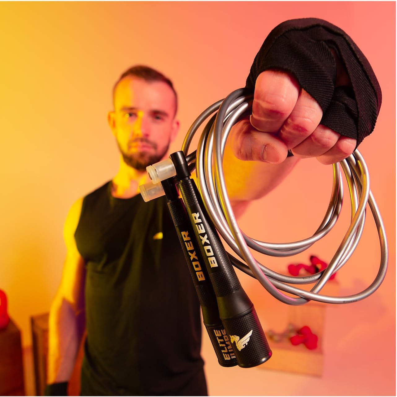 EliteSRS 10 Foot Outdoor Rated 5Mm Pvc, Boxer Jump Rope 3.0 with Smooth Action Polymer Handles and Ergonomic Slip-Resistant Dimpled Grips - Image 6