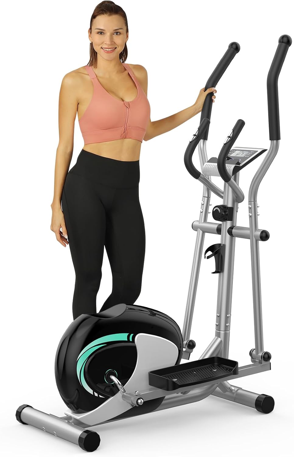 THERUN Elliptical Machine for Home, Magnetic Hyper-Quiet Compact Elliptical Exercise Machine w/ 8 Levels Adjustable Resistance, 6KG Flywheel, Pulse Sensor, LCD Monitor, Bottle Holder - Image 9