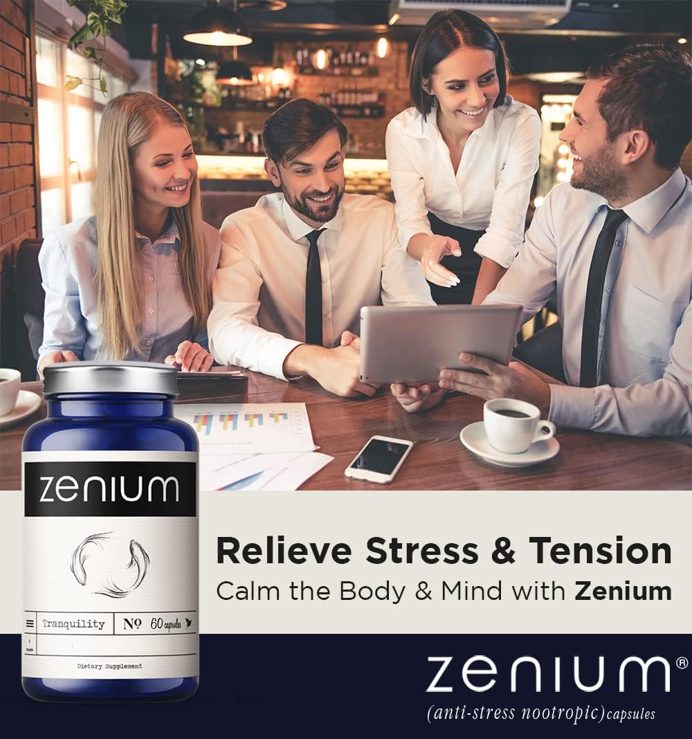 Zenium - Relieve Stress, Tension, Worry, Nervousness, & Irritability | Calm The Mind & Body | Ayurvedic | Natural Relief Supplement | Boosts Mood | Ashwagandha, L-Theanine, GABA, Rhodiola |60 Capsules - Image 5