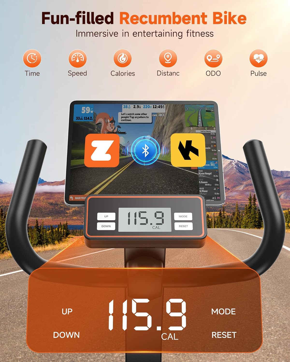 Niceday Recumbent Exercise Bike, Recumbent Bike for Home, Recumbent Stationary Bike 400LBS Weight Capacity, Magnetic Recumbent Bike with Smart APP, LCD Monitor, Heart Rate Handle - Image 9